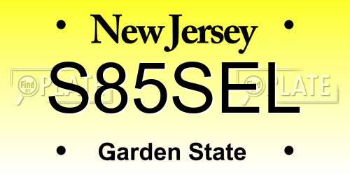 S85SEL New Jersey License Plate