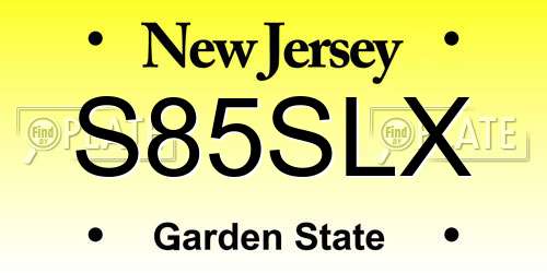 S85SLX New Jersey License Plate
