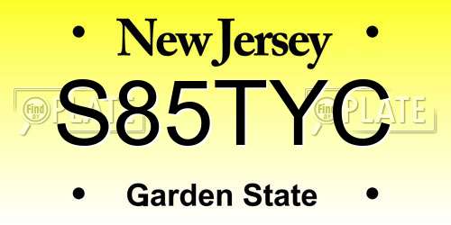 S85TYC New Jersey License Plate