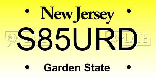 S85URD New Jersey License Plate
