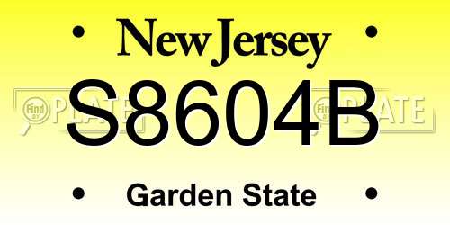 S8604B New Jersey License Plate