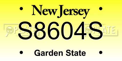 S8604S New Jersey License Plate