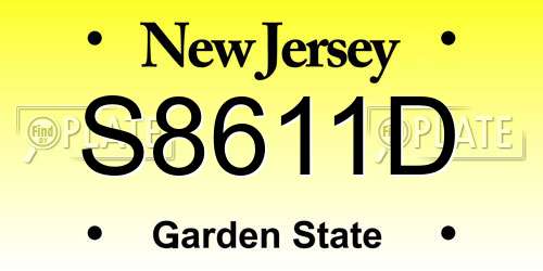 S8611D New Jersey License Plate