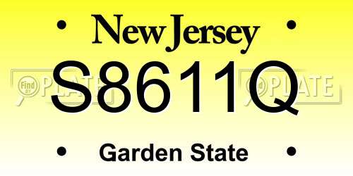 S8611Q New Jersey License Plate