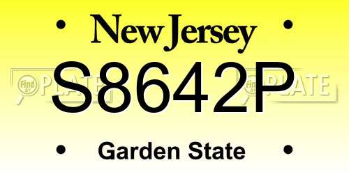 S8642P New Jersey License Plate