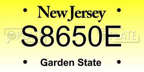 S8650E New Jersey License Plate