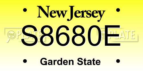 S8680E New Jersey License Plate
