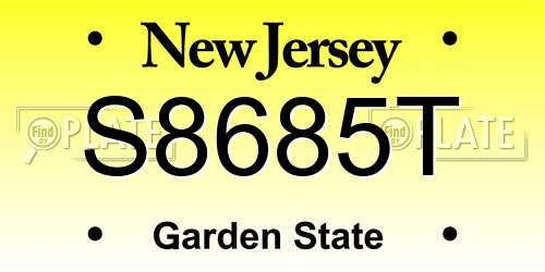 S8685T New Jersey License Plate