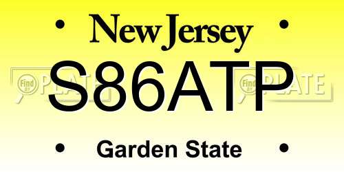 S86ATP New Jersey License Plate