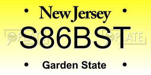 S86BST New Jersey License Plate