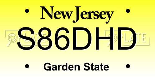 S86DHD New Jersey License Plate