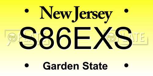 S86EXS New Jersey License Plate