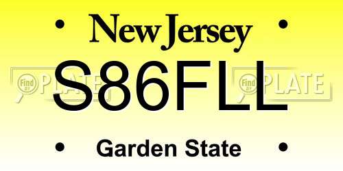 S86FLL New Jersey License Plate