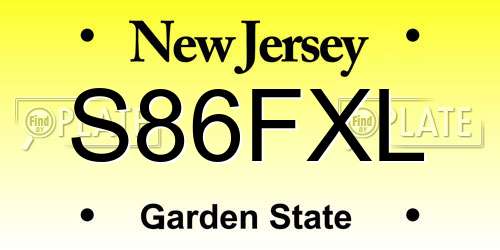 S86FXL New Jersey License Plate