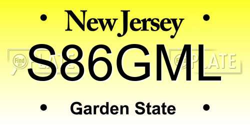 S86GML New Jersey License Plate