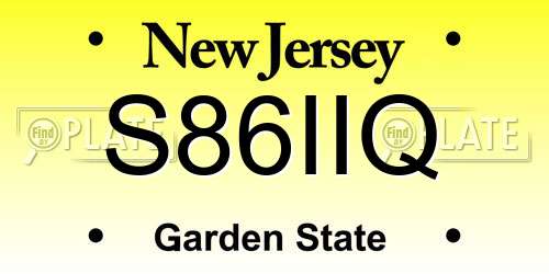 S86IIQ New Jersey License Plate