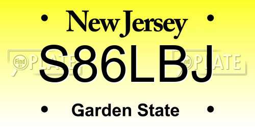 S86LBJ New Jersey License Plate