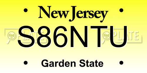 S86NTU New Jersey License Plate