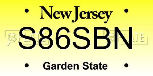 S86SBN New Jersey License Plate