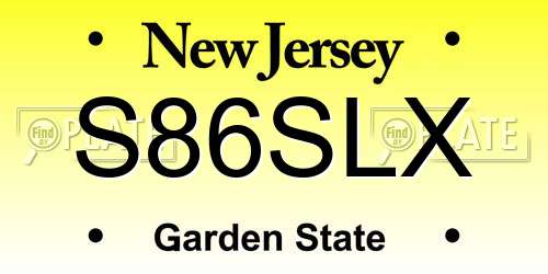 S86SLX New Jersey License Plate