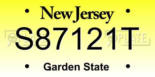 S87121T New Jersey License Plate
