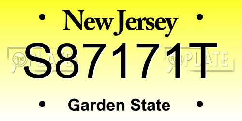 S87171T New Jersey License Plate