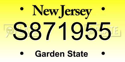 S871955 New Jersey License Plate
