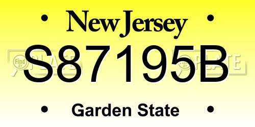 S87195B New Jersey License Plate