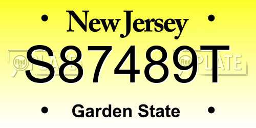 S87489T New Jersey License Plate