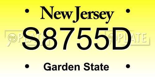 S8755D New Jersey License Plate