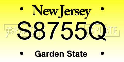 S8755Q New Jersey License Plate
