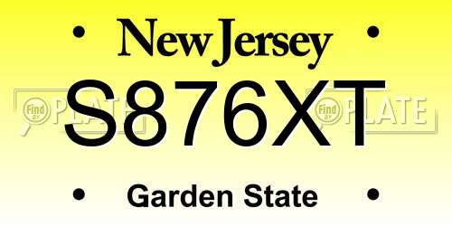 S876XT New Jersey License Plate