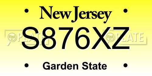 S876XZ New Jersey License Plate