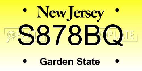 S878BQ New Jersey License Plate