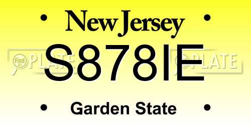 S878IE New Jersey License Plate