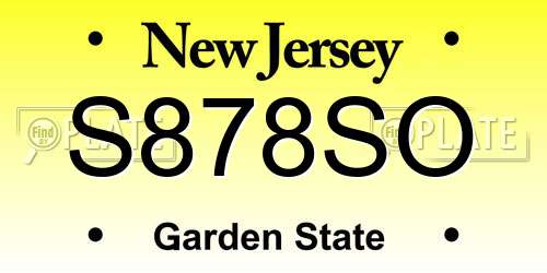 S878SO New Jersey License Plate
