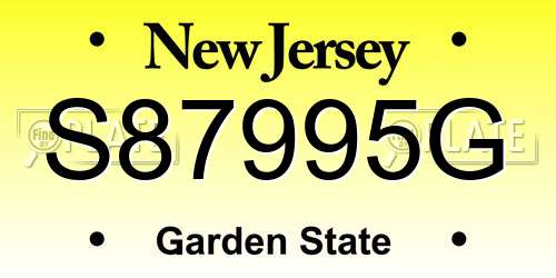S87995G New Jersey License Plate