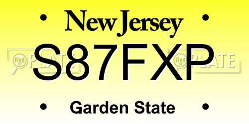 S87FXP New Jersey License Plate