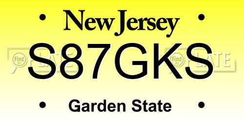 S87GKS New Jersey License Plate