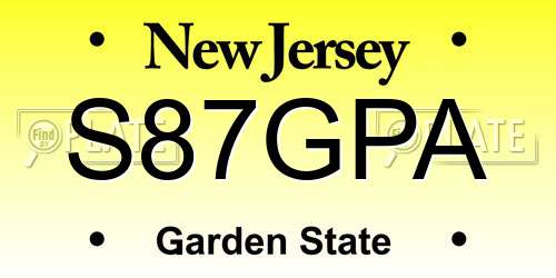 S87GPA New Jersey License Plate