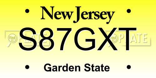 S87GXT New Jersey License Plate