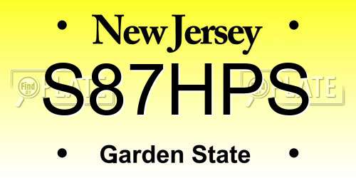 S87HPS New Jersey License Plate