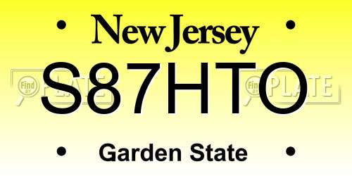 S87HTO New Jersey License Plate