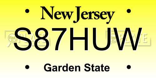 S87HUW New Jersey License Plate