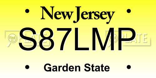 S87LMP New Jersey License Plate