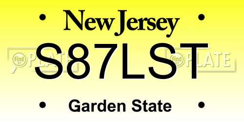 S87LST New Jersey License Plate