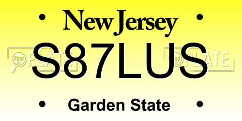 S87LUS New Jersey License Plate