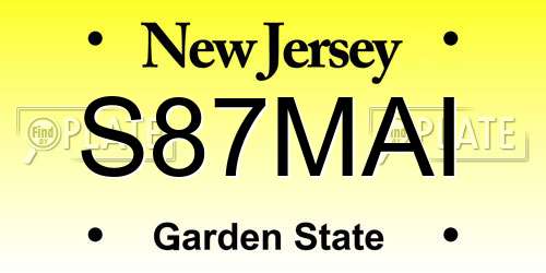 S87MAI New Jersey License Plate