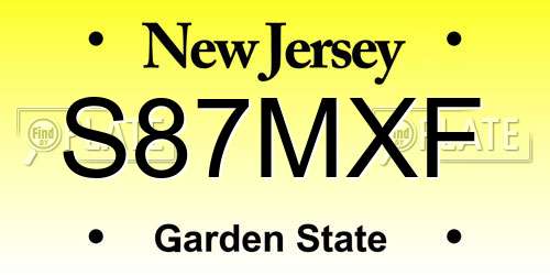 S87MXF New Jersey License Plate