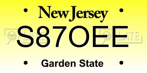 S87OEE New Jersey License Plate